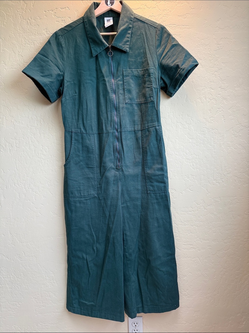Lucy & Yak Teal Short-Sleeve Jumpsuit